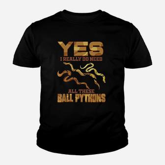 Ball Python Snake Herpetologist Python Youth T-shirt | Crazezy