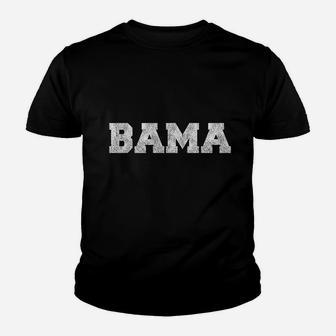 Bama Alabama Pride College Sports Vintage Font Youth T-shirt | Crazezy