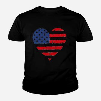 Bangely American Flag Heart Youth T-shirt | Crazezy