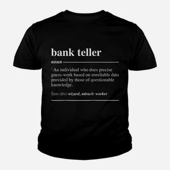 Bank Teller Definition Funny Noun Raglan Baseball Tee Youth T-shirt | Crazezy
