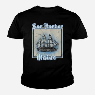 Bar Harbor Maine Maritime History Clipper Ship Nautical Youth T-shirt | Crazezy