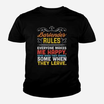 Bartender Rules Youth T-shirt | Crazezy