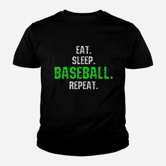 Baseball Eat Sleep Repeat Youth T-shirt | Crazezy