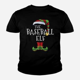 Baseball Elf Family Matching Christmas Group Gift Pajama Youth T-shirt | Crazezy UK