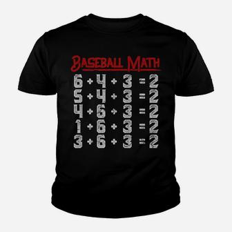 Baseball Math Double Play Youth T-shirt | Crazezy