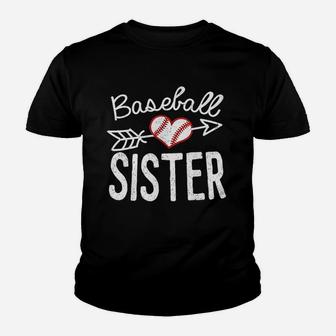 Baseball Sister Youth T-shirt | Crazezy