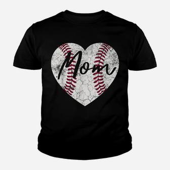 Baseball Softball Heart Mom Mother's Day Gift Youth T-shirt | Crazezy UK