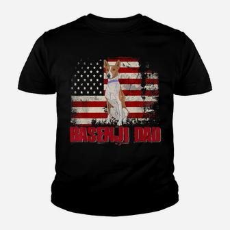 Basenji Dad American Flag 4Th Of July Dog Lovers Youth T-shirt | Crazezy