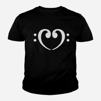 Bass Clefs Heart Youth T-shirt | Crazezy