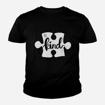 Be Kind Puzzle Piece Awareness Youth T-shirt | Crazezy