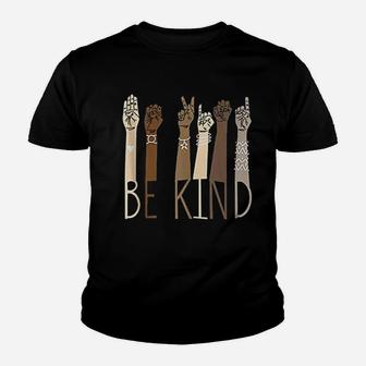 Be Kind Sign Language Hand Talking Teachers Youth T-shirt | Crazezy