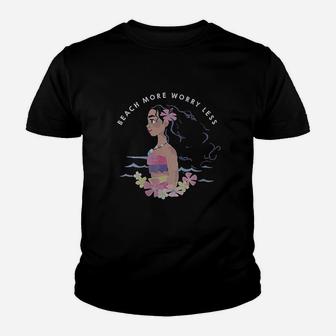 Beach More Text Poster Youth T-shirt | Crazezy AU