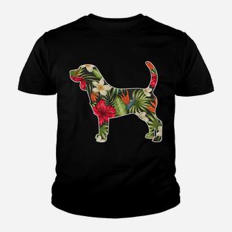 Beagle Summer Dog Lover Tropical Floral Print Flower Men Youth T-shirt | Crazezy CA