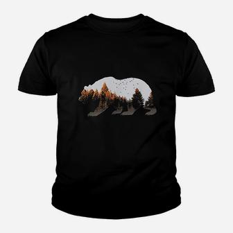 Bear Vintage National Park Bear Wildlife Mountains Youth T-shirt | Crazezy AU