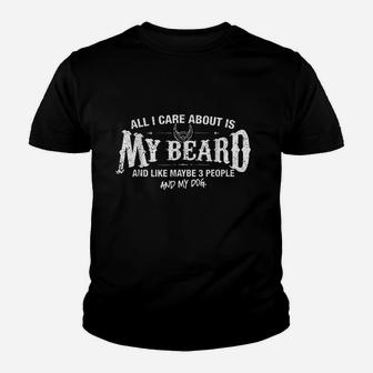 Beard All I Care About Is My Beard Youth T-shirt - Thegiftio UK