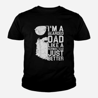 Bearded Dad Funny Beard Humor Fathers Day Gift Idea Youth T-shirt | Crazezy CA