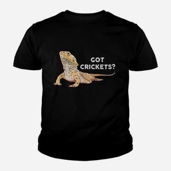 Bearded Dragon Funny Lizard Reptile Lover Got Crickets Youth T-shirt | Crazezy CA