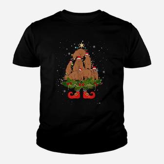 Bears Christmas Tree Lights Funny Santa Hat Lover Youth T-shirt | Crazezy