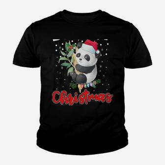 Beary Merry Christmas For Panda Bear Lovers Funny Xmas Sweatshirt Youth T-shirt | Crazezy