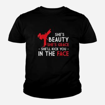 Beauty And Grace Girls Martial Arts Tkd Karate Test Mom Dad Youth T-shirt | Crazezy AU