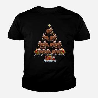 Beavers Xmas Tree Lights Santa Zookeeper Youth T-shirt - Monsterry
