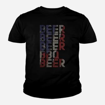 Beer Bbq Retro Barbecue 4Th Of July Party Drinking Team Youth T-shirt | Crazezy