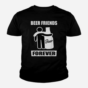 Beer Friends Forever - Funny Stick Figure Beer Bottle Hug Me Youth T-shirt | Crazezy