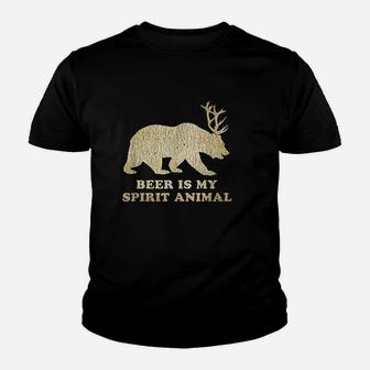 Beer Is My Spirit Animal Bear Youth T-shirt | Crazezy