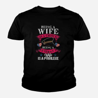Being A Veteran's Wife Youth T-shirt | Crazezy UK