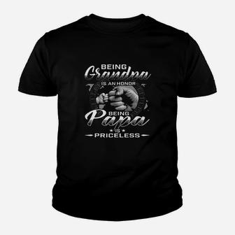 Being Grandpa Is An Honor Being Papa Is Priceless Fathers Day Youth T-shirt | Crazezy AU