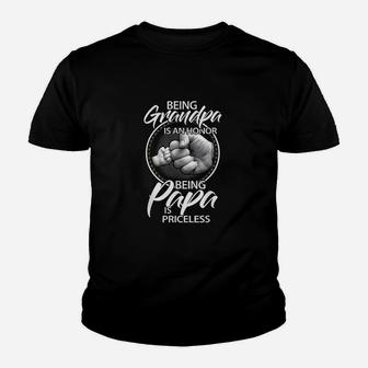 Being Grandpa Is An Honor Being Papa Is Priceless Youth T-shirt | Crazezy CA