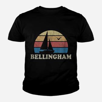 Bellingham Wa Vintage Sailboat 70S Throwback Sunset Youth T-shirt | Crazezy