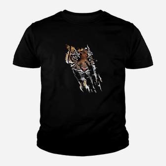 Bengal Tiger Face Wild Cat Paws African Safar Youth T-shirt | Crazezy DE