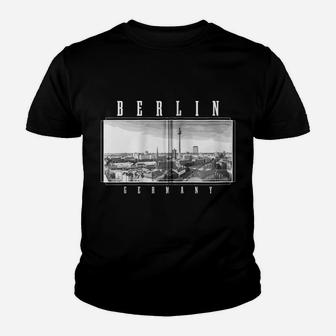 Berlin Germany Skyline Black & White Vintage German Zip Hoodie Youth T-shirt | Crazezy AU