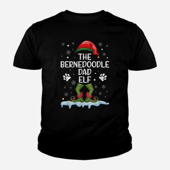Bernedoodle Dad Dog Elf Christmas Funny Matching Xmas Pajama Youth T-shirt | Crazezy