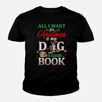 Bernese Mountain My Dog And A Good Book For Xmas Gift Youth T-shirt - Monsterry