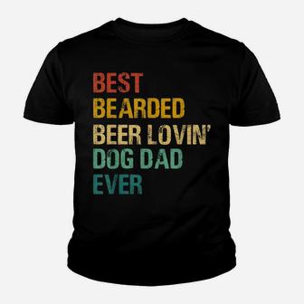 Best Bearded Beer Lovin Dog Dad For Father's Day Dog Owner Youth T-shirt | Crazezy AU