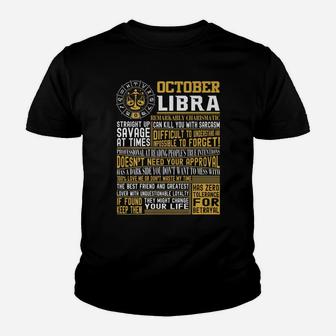 Best Born In October Libra Zodiac Sign T Shirts Men, Women Youth T-shirt | Crazezy
