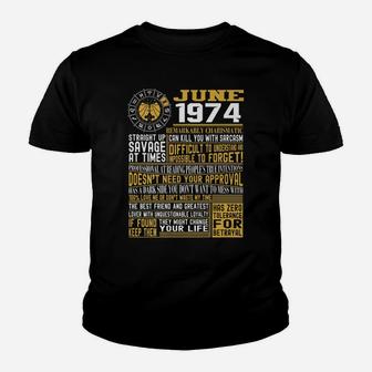 Best Born June 1974 Gemini Zodiac Signs 47Th Birthday Gift Youth T-shirt | Crazezy