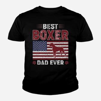 Best Boxer Dad Ever American Flag Dog Dad Youth T-shirt | Crazezy AU