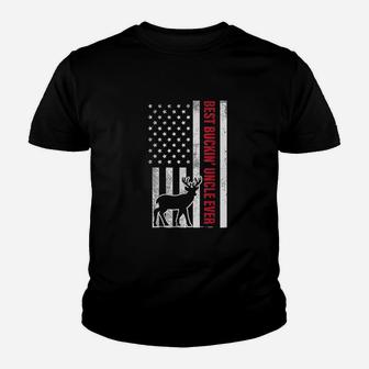 Best Buckin Uncle American Flag Youth T-shirt | Crazezy