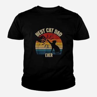 Best Cat Dad Ever Funny Cat Daddy Father Vintage Youth T-shirt | Crazezy UK