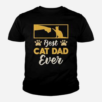 Best Cat Dad Ever Pet Family Member Animal Lovers Youth T-shirt | Crazezy