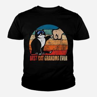 Best Cat Grandma Ever Fist Bump Funny Nana Gift Youth T-shirt | Crazezy CA