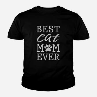 Best Cat Mom Ever Youth T-shirt | Crazezy DE