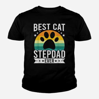 Best Cat Stepdad Ever Funny Cat Lovers Stepdad Youth T-shirt | Crazezy
