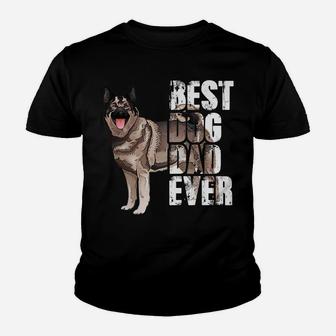 Best Dog Dad Ever Norwegian Elkhound Dog Lovers Youth T-shirt | Crazezy