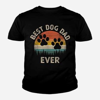 Best Dog Dad Ever Vintage Retro Father's Day Dog Lover Youth T-shirt | Crazezy CA