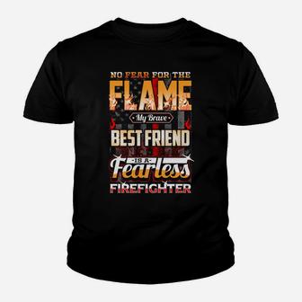Best Friend Firefighter American Flag Youth T-shirt | Crazezy DE