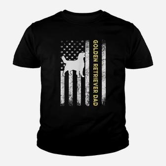 Best Golden Retriever Dad Ever Shirt Dog Lover American Flag Youth T-shirt | Crazezy AU
